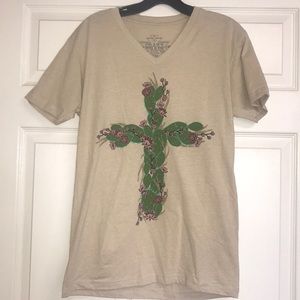 NWOT Crazy Train cactus cross tee